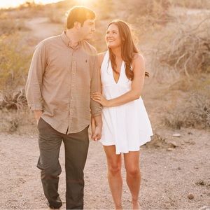 Free People Beach White Halter Dress. XS